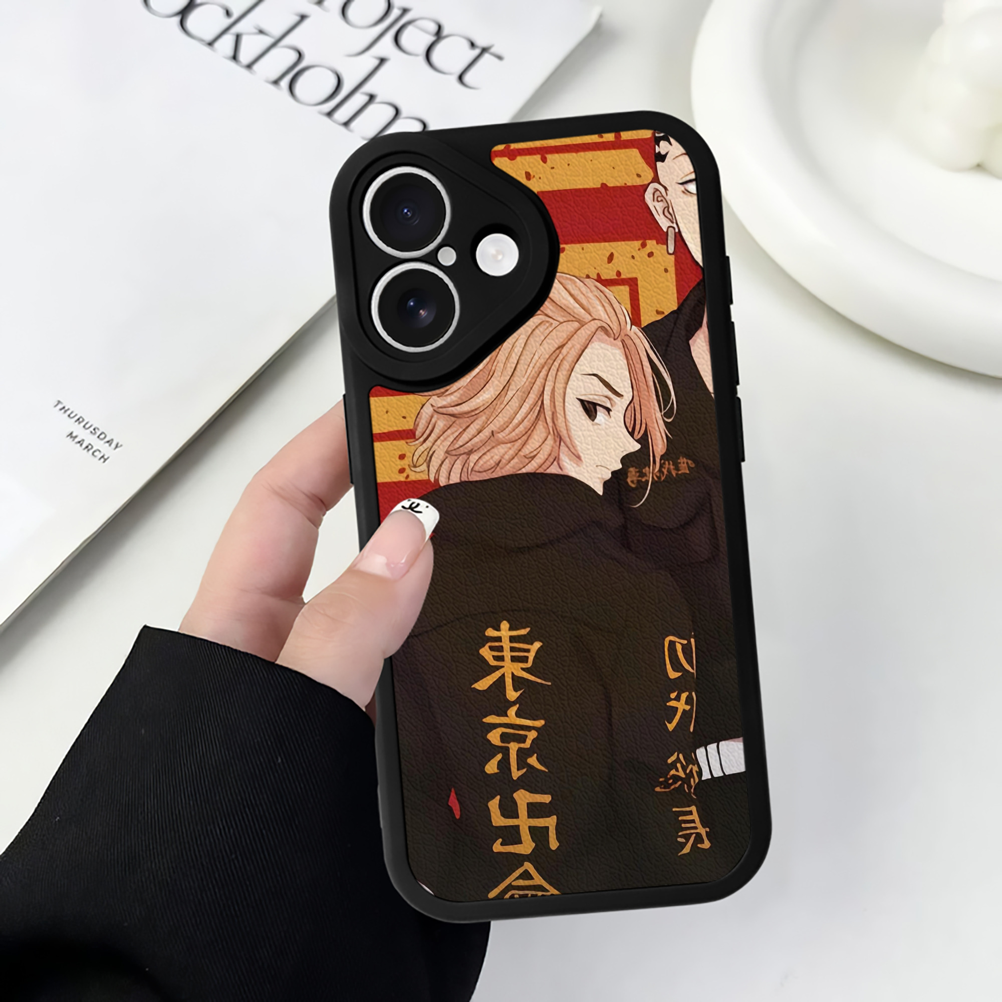 （画像用） 東京リベンジャーズ Tokyo Revengers 【iPhone 16シリーズ対応】シリコンスマホケース（レザー調） 材質：シリコン